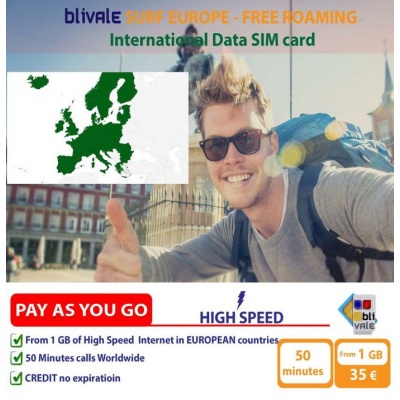 blivale_image_pay_as_you_go_surf_europe_free_roaming_gb_50_minutes BLIVALE SIM Card Surf Europe Free Roaming 4G LTE Internet in Europe with 50 minutes of phone calls in the World